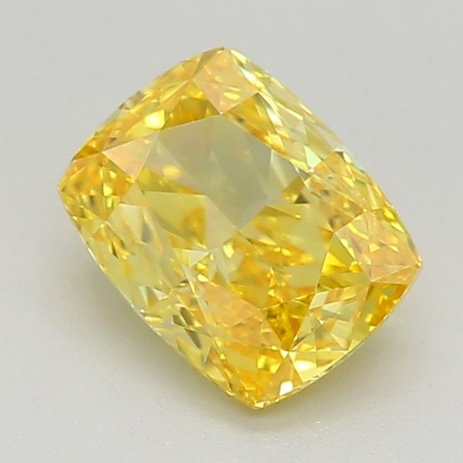 Loose Diamond - CUSHION MODIFIED 0.74ct Fancy Vivid Yellow VVS2: Loose Diamond - CUSHION MODIFIED 0.74ct Fancy Vivid Yellow VVS2 Source: This is a real non-mined Diamond that has been grown in a lab Shape: CUSHION MODIFIED Carats: 0.74 Color: Fancy Vivid Yellow Cer