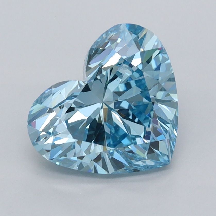 Loose Diamond - HEART 1.99ct Fancy Vivid Blue VS1: Loose Diamond - HEART 1.99ct Fancy Vivid Blue VS1 Source: This is a real non-mined Diamond that has been grown in a lab Shape: HEART Carats: 1.99 Color: Fancy Vivid Blue Certification: IGI Video: