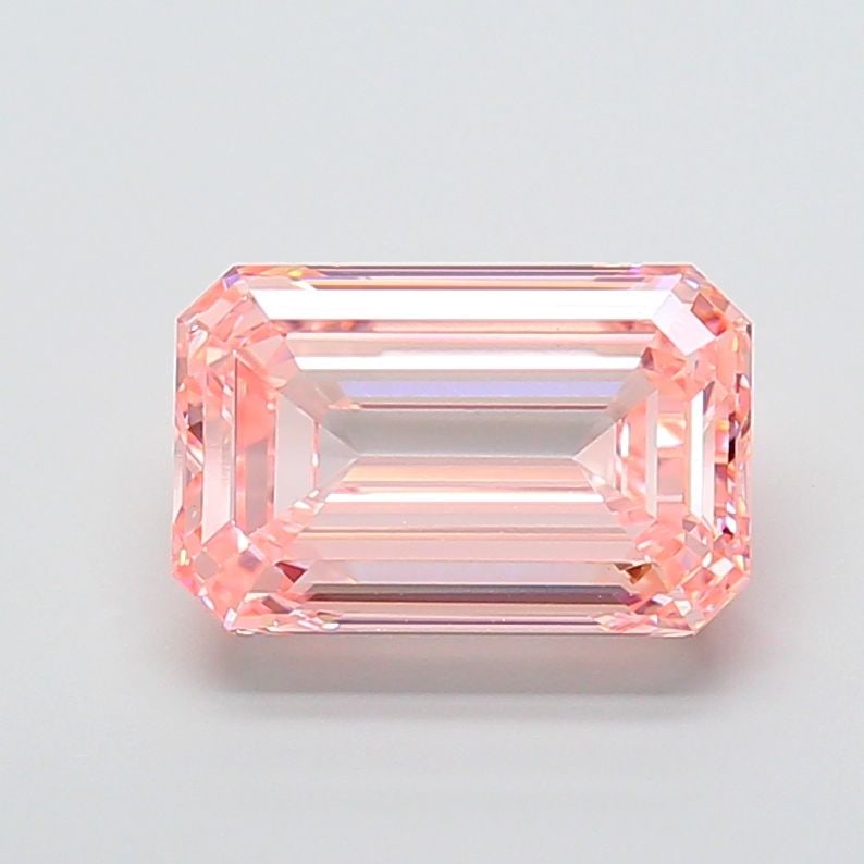 Loose Diamond - EMERALD 5.71ct Fancy Intense Pink VS1: Loose Diamond - EMERALD 5.71ct Fancy Intense Pink VS1 Source: This is a real non-mined Diamond that has been grown in a lab Shape: EMERALD Carats: 5.71 Color: Fancy Intense Pink Certification: IGI Vid