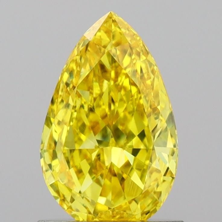 Loose Diamond - PEAR 1.01ct Fancy Vivid Yellow VVS2: Loose Diamond - PEAR 1.01ct Fancy Vivid Yellow VVS2 Source: This is a real non-mined Diamond that has been grown in a lab Shape: PEAR Carats: 1.01 Color: Fancy Vivid Yellow Certification: IGI Video: