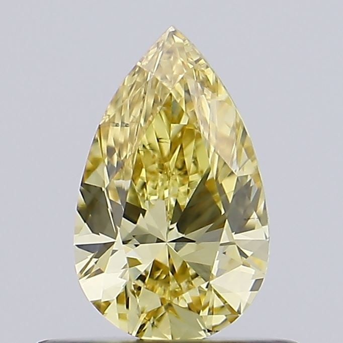 Loose Diamond - PEAR 0.5ct Fancy Vivid Greenish Yellow VS2: Loose Diamond - PEAR 0.5ct Fancy Vivid Greenish Yellow VS2 Source: This is a real non-mined Diamond that has been grown in a lab Shape: PEAR Carats: 0.5 Color: Fancy Vivid Greenish Yellow Certificatio