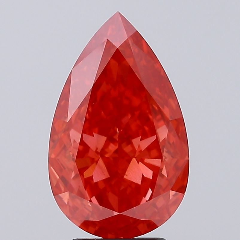 Loose Diamond - PEAR 3.75ct Fancy Vivid Red VS1: Loose Diamond - PEAR 3.75ct Fancy Vivid Red VS1 Source: This is a real non-mined Diamond that has been grown in a lab Shape: PEAR Carats: 3.75 Color: Fancy Vivid Red Certification: IGI Video: