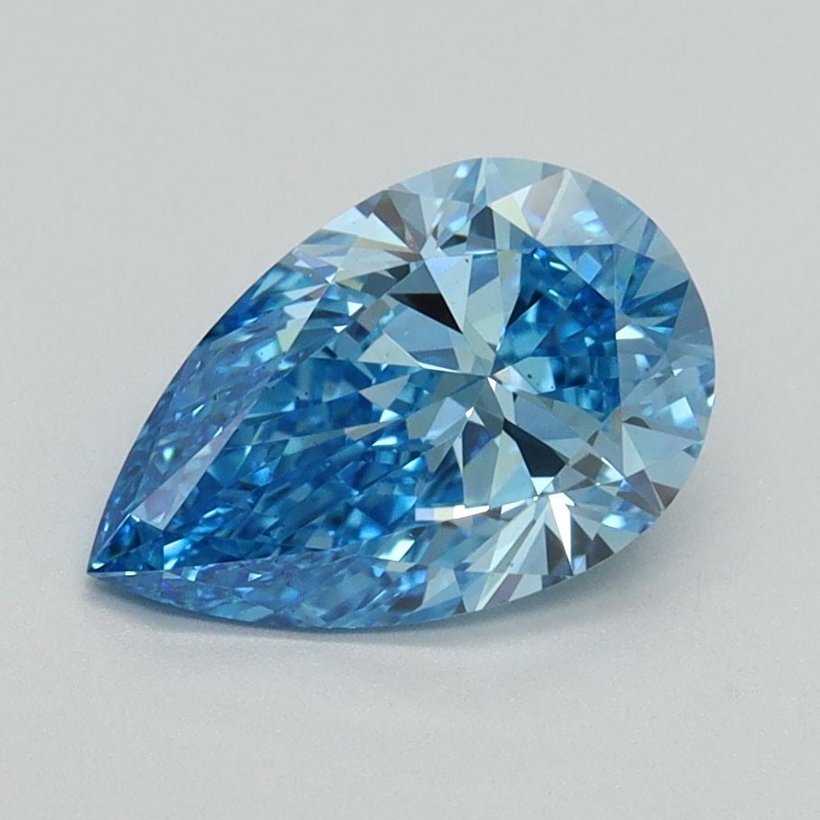 Loose Diamond - PEAR 1.51ct Fancy Vivid Blue VS2: Loose Diamond - PEAR 1.51ct Fancy Vivid Blue VS2 Source: This is a real non-mined Diamond that has been grown in a lab Shape: PEAR Carats: 1.51 Color: Fancy Vivid Blue Certification: IGI Video: