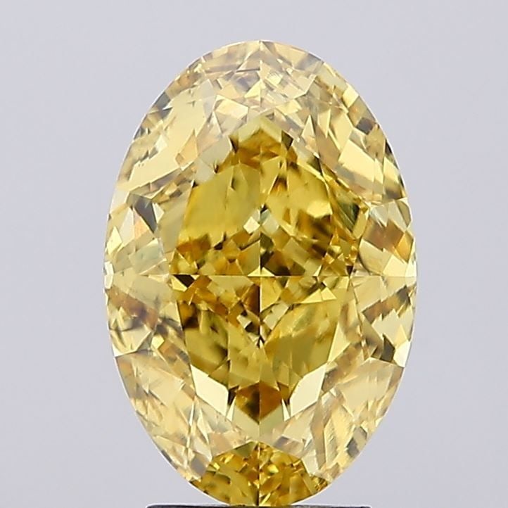 Loose Diamond - OVAL 4.19ct Fancy Vivid Yellow SI1: Loose Diamond - OVAL 4.19ct Fancy Vivid Yellow SI1 Source: This is a real non-mined Diamond that has been grown in a lab Shape: OVAL Carats: 4.19 Color: Fancy Vivid Yellow Certification: IGI Video: