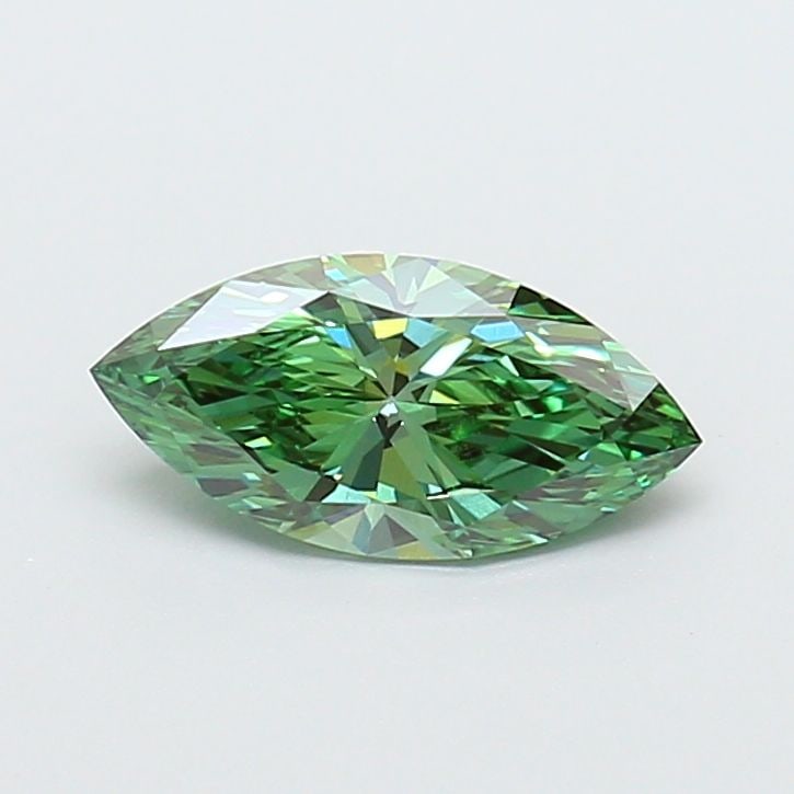 Loose Diamond - MARQUISE 0.97ct Fancy Vivid Green VS1: Loose Diamond - MARQUISE 0.97ct Fancy Vivid Green VS1 Source: This is a real non-mined Diamond that has been grown in a lab Shape: MARQUISE Carats: 0.97 Color: Fancy Vivid Green Certification: IGI Vid
