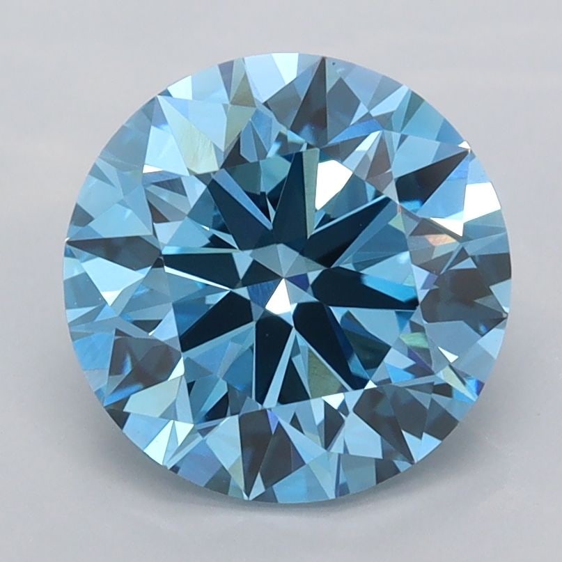 Ideal Loose Diamond - ROUND 2.48ct Fancy Vivid Blue VVS2: Ideal Loose Diamond - ROUND 2.48ct Fancy Vivid Blue VVS2 Source: This is a real non-mined Diamond that has been grown in a lab Shape: ROUND Carats: 2.48 Color: Fancy Vivid Blue Certification: IGI Vide