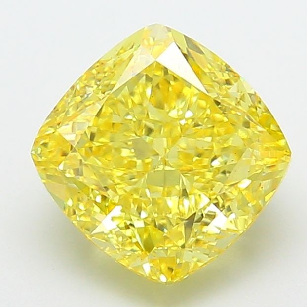 Loose Diamond - CUSHION MODIFIED 5.09ct Fancy Vivid Yellow VS1: Loose Diamond - CUSHION MODIFIED 5.09ct Fancy Vivid Yellow VS1 Source: This is a real non-mined Diamond that has been grown in a lab Shape: CUSHION MODIFIED Carats: 5.09 Color: Fancy Vivid Yellow Cert