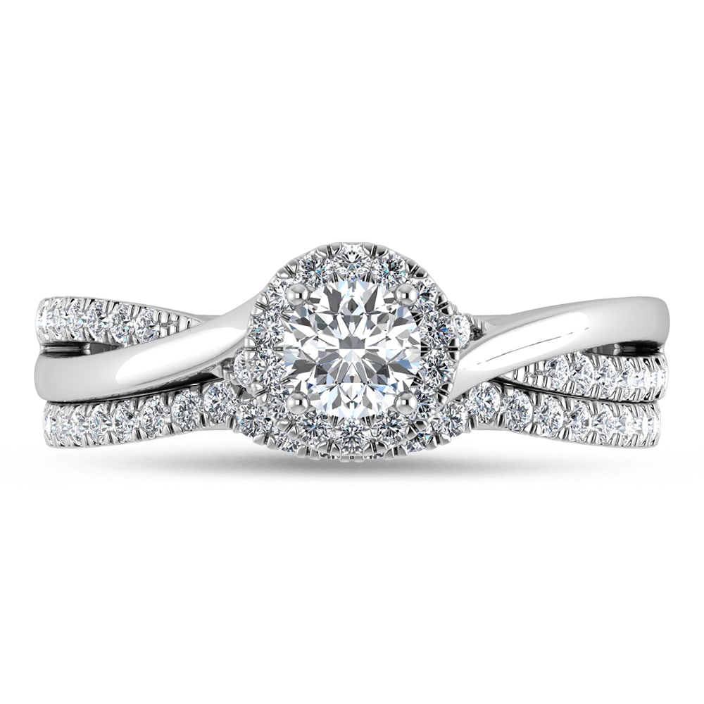 Diamond 5/8 Ct.Tw. Round Cut Bridal Ring in 14K White Gold: Diamond 5/8 Ct.Tw. Round Cut Bridal Ring in 14K White Gold 14k White Gold Stone Color: G-h Stone Clarity: Si2 Each ring is presented in standard size 6.5. Complimentary resizing is available between s