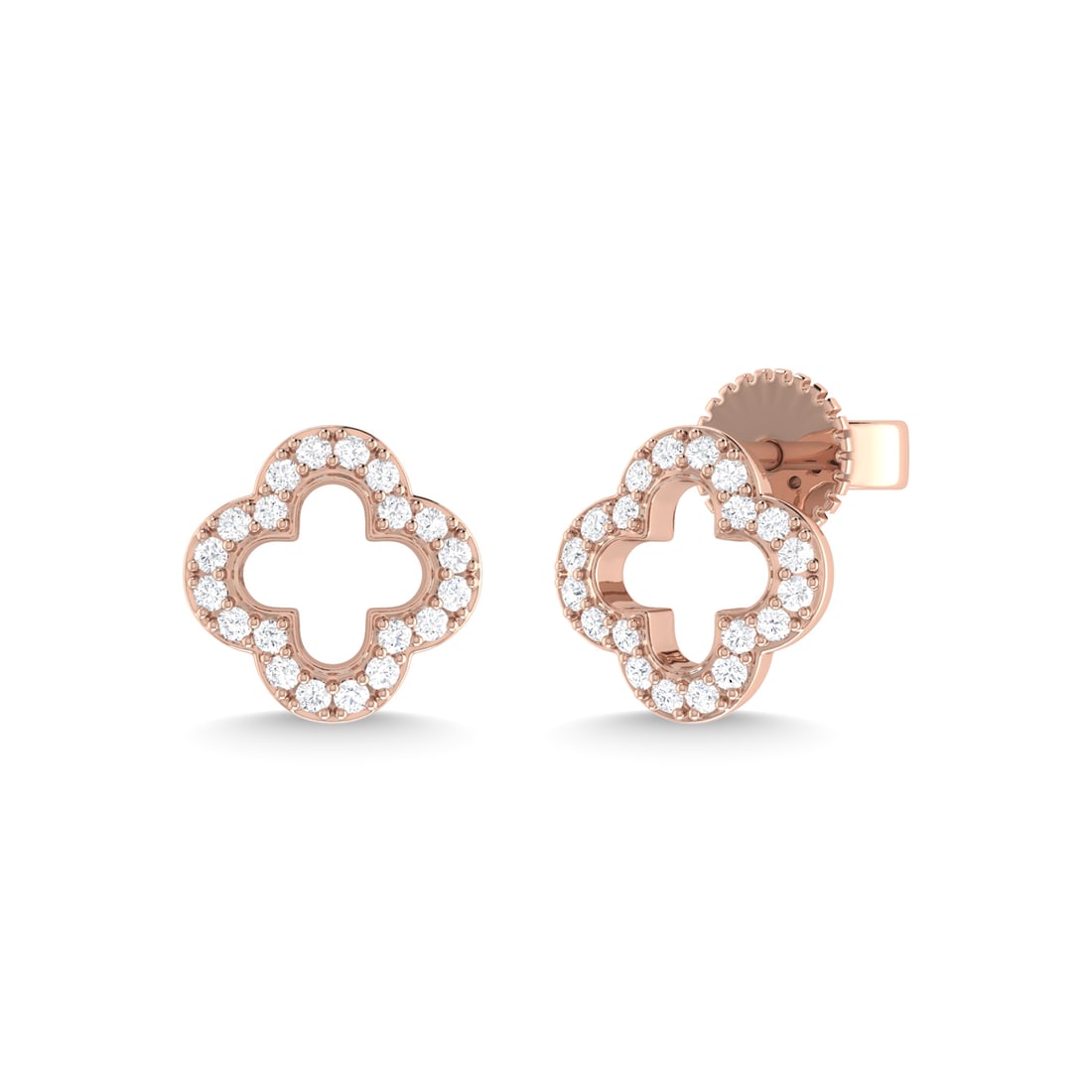 14K Rose Gold Diamond 1/5 Ct.Tw. Fashion Earrings: 14K Rose Gold Diamond 1/5 Ct.Tw. Fashion Earrings 14k Rose Gold Stone Color: G-h Stone Clarity: I1 This item may take 2-5 weeks for shipping. The Diamond Depot Guarantee: All items in this auction are
