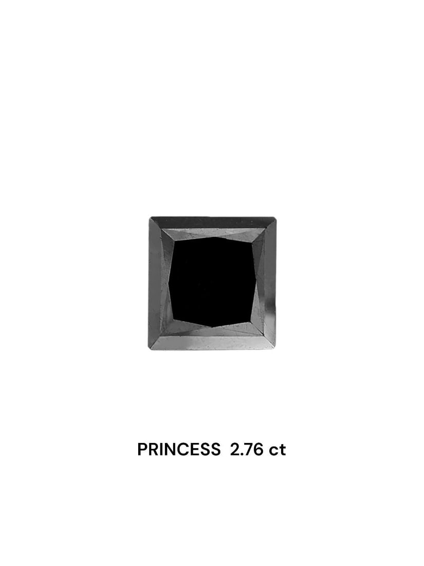 Loose Diamond - PRINCESS 2.76ct Black: Loose Diamond - PRINCESS 2.76ct Black Source: Natural Shape: PRINCESS Carats: 2.76 Color: Black Certification: IGI Video: