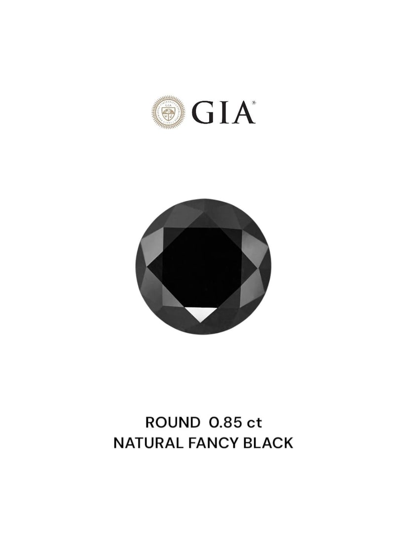 Loose Diamond - ROUND 0.85ct Fancy Black VVS2: Loose Diamond - ROUND 0.85ct Fancy Black VVS2 Source: Natural Shape: ROUND Carats: 0.85 Color: Fancy Black Certification: GIA Video: