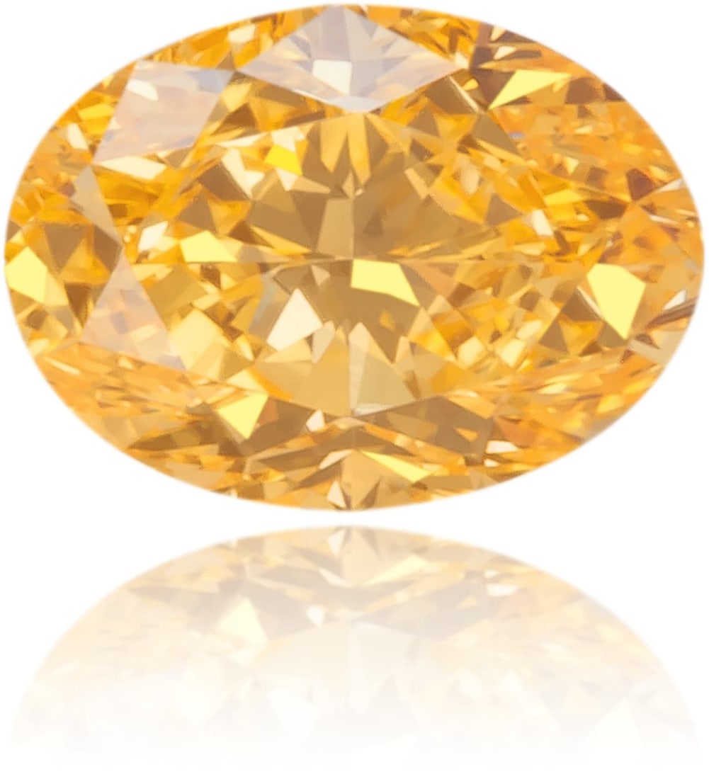 Loose Diamond - OVAL 0.18ct Fancy Yellowish Orange VS2: Loose Diamond - OVAL 0.18ct Fancy Yellowish Orange VS2 Source: Natural Shape: OVAL Carats: 0.18 Color: Fancy Yellowish Orange Certification: NONE Video: