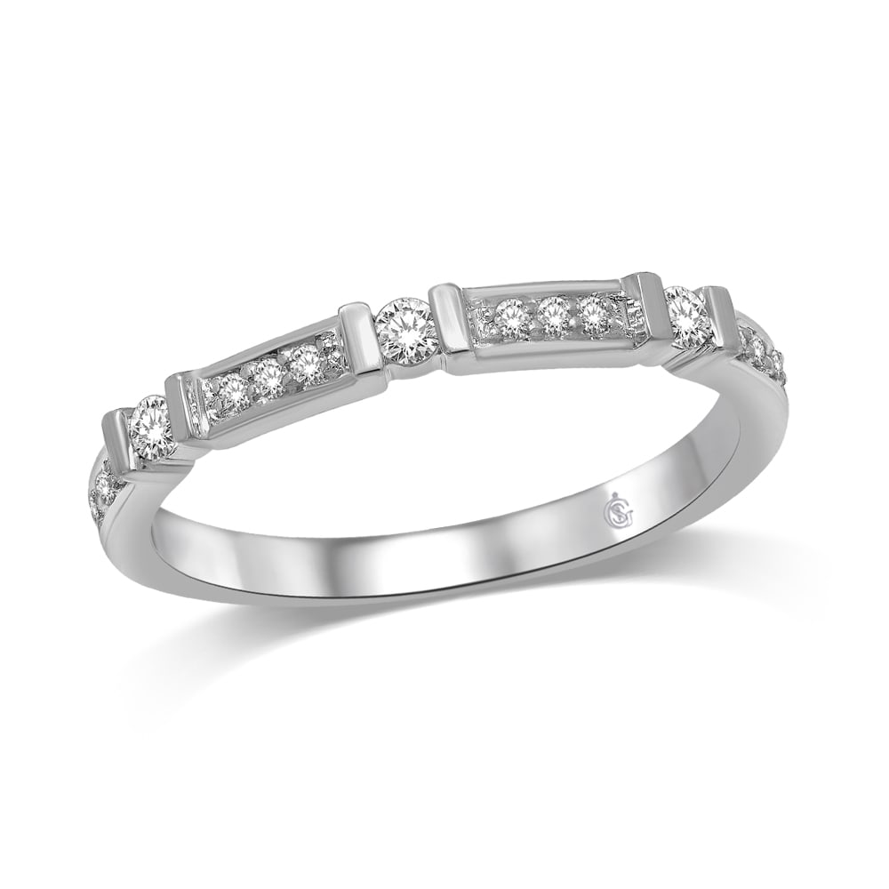 14K White Gold 1/6 Ct.Tw. Diamond Stackable Band (1 of 4)