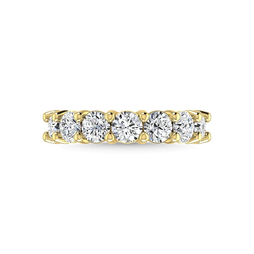 18K Yellow Gold 1 1/3 Ct.Tw. Round Shape Diamond Wedding Band: 18K Yellow Gold 1 1/3 Ct.Tw. Round Shape Diamond Wedding Band 18k Yellow Gold Stone Color: G-h Stone Clarity: Si Each ring is presented in standard size 6.5. Complimentary resizing is available betwee