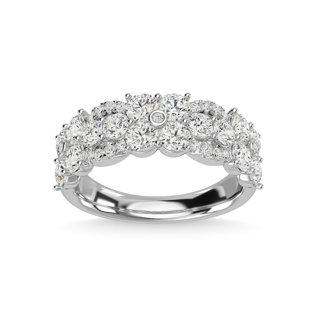 14K White Gold Diamond 2 Ct.Tw. Fashion Ring: 14K White Gold Diamond 2 Ct.Tw. Fashion Ring 14k White Gold Stone Color: G-h Stone Clarity: Si Each ring is presented in standard size 6.5. Complimentary resizing is available between sizes 510 (in 1/