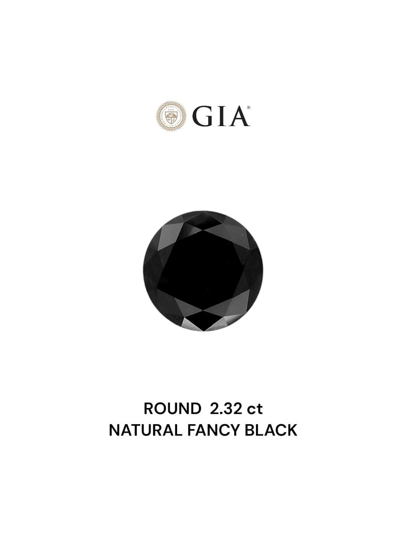 Loose Diamond - ROUND 2.32ct Fancy Black VVS2: Loose Diamond - ROUND 2.32ct Fancy Black VVS2 Source: Natural Shape: ROUND Carats: 2.32 Color: Fancy Black Certification: GIA Video: