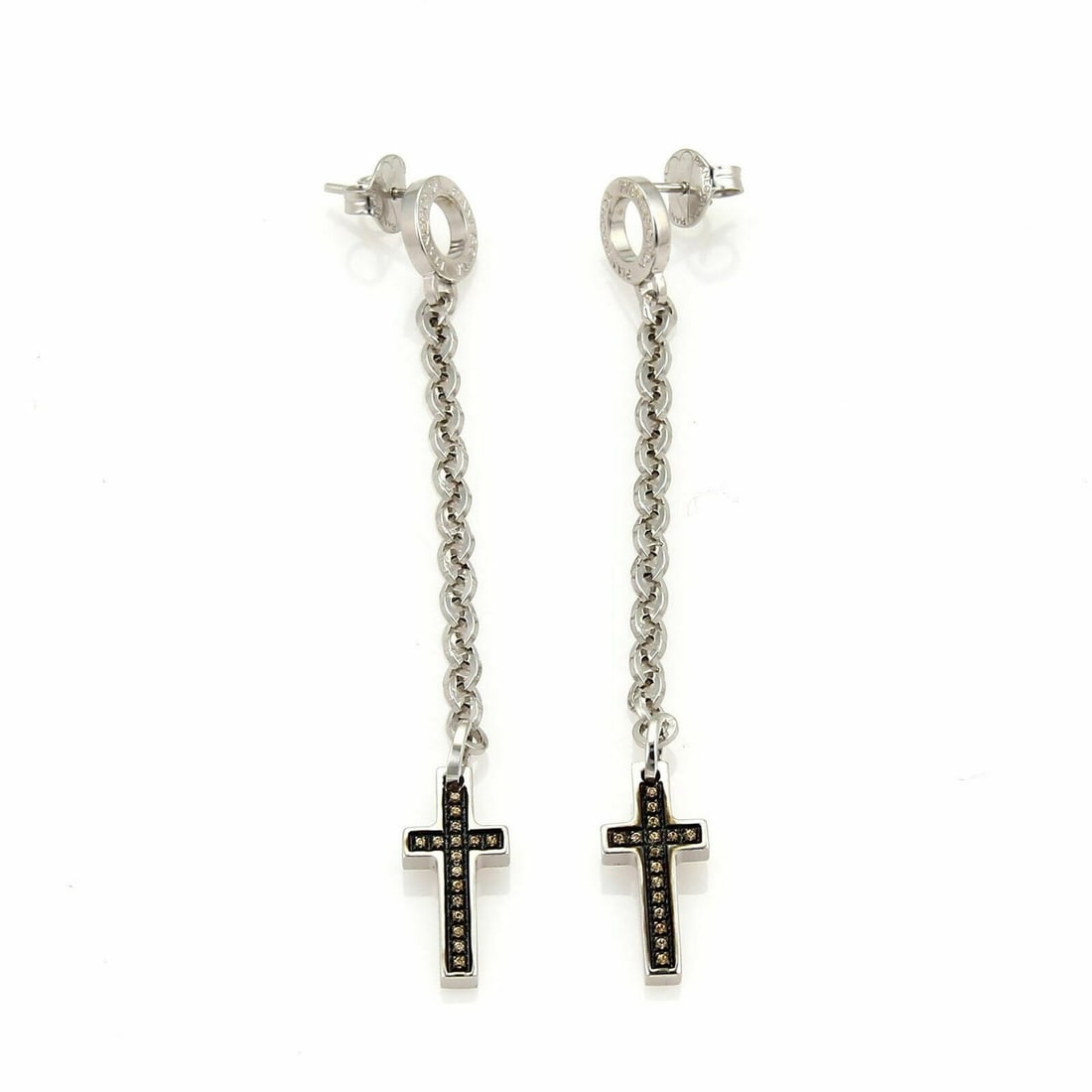 Pianegonda sterling silver citrine cross dangle earrings: Pianegonda sterling silver citrine cross dangle earrings These authentic Pianegonda drop earrings are crafted from sterling silver and feature an elegant cross and chain dangle design. Accented with v