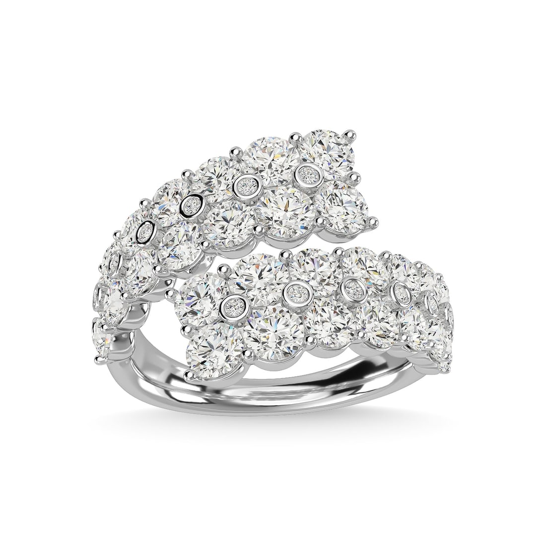 14K White Gold Diamond 3 1/2 Ct.Tw. Fashion Ring: 14K White Gold Diamond 3 1/2 Ct.Tw. Fashion Ring 14k White Gold Stone Color: G-h Stone Clarity: Si Each ring is presented in standard size 6.5. Complimentary resizing is available between sizes 510 (i