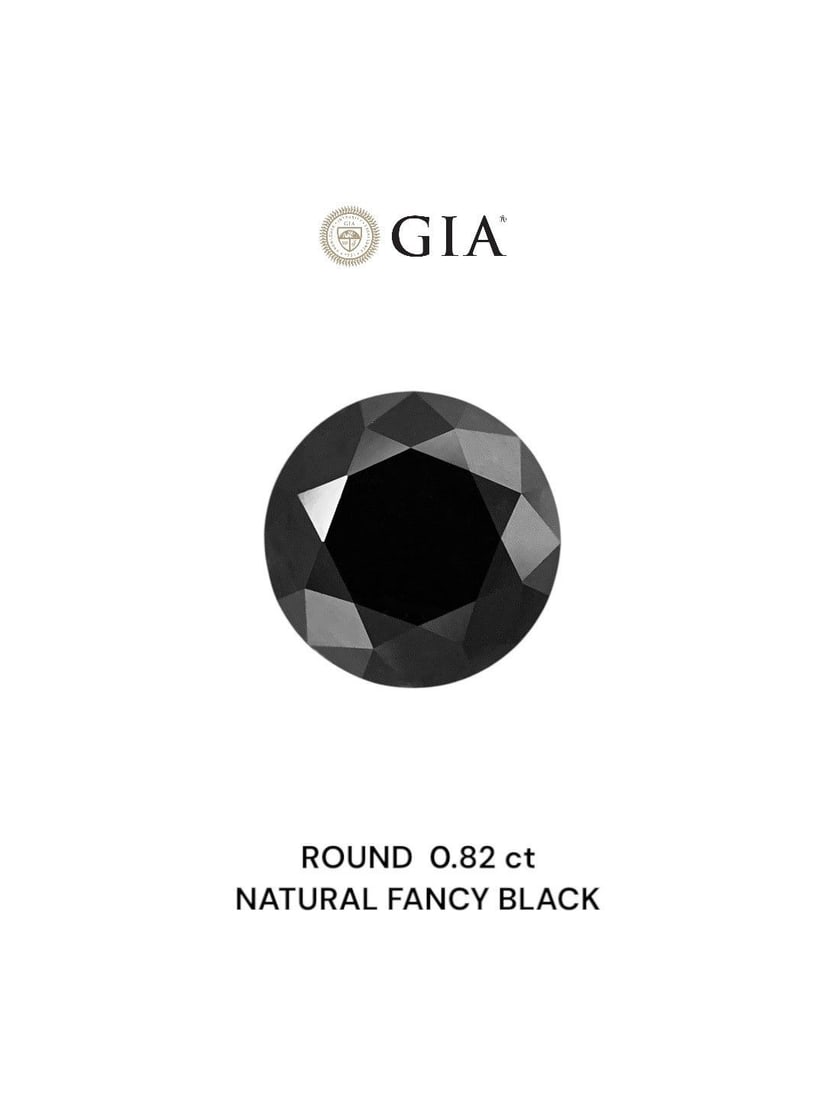 Loose Diamond - ROUND 0.82ct Fancy Black VVS2: Loose Diamond - ROUND 0.82ct Fancy Black VVS2 Source: Natural Shape: ROUND Carats: 0.82 Color: Fancy Black Certification: GIA Video: