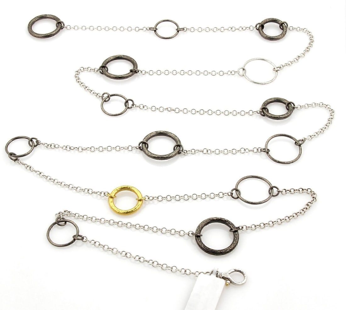 Gurhan HOOPLA sterling silver 24k gold overlay circle necklace (1 of 6)