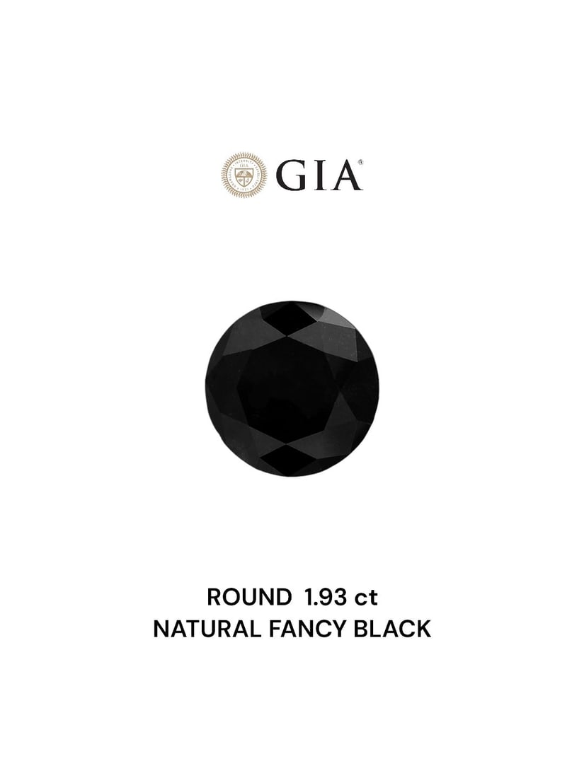 Loose Diamond - ROUND 1.93ct Fancy Black VVS2: Loose Diamond - ROUND 1.93ct Fancy Black VVS2 Source: Natural Shape: ROUND Carats: 1.93 Color: Fancy Black Certification: GIA Video:
