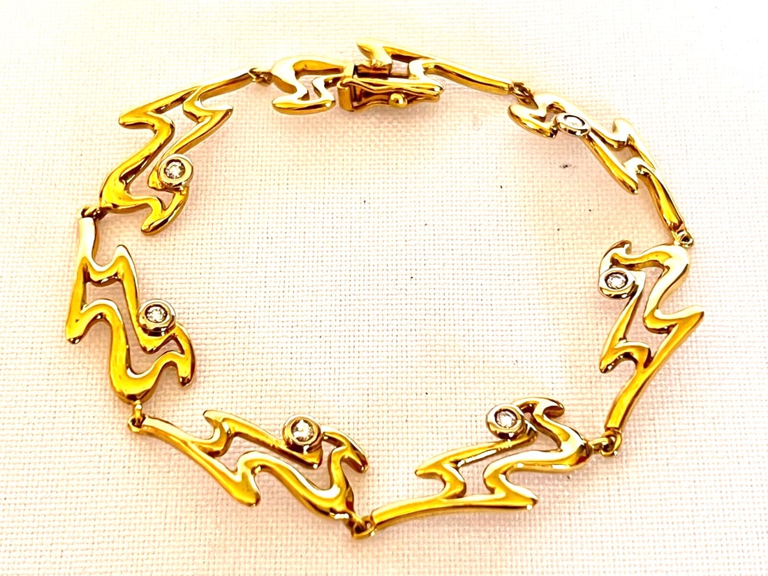 Caparros 18K Yellow Gold Diamond Bangle Bracelet GVS 0.25 ct (1 of 7)