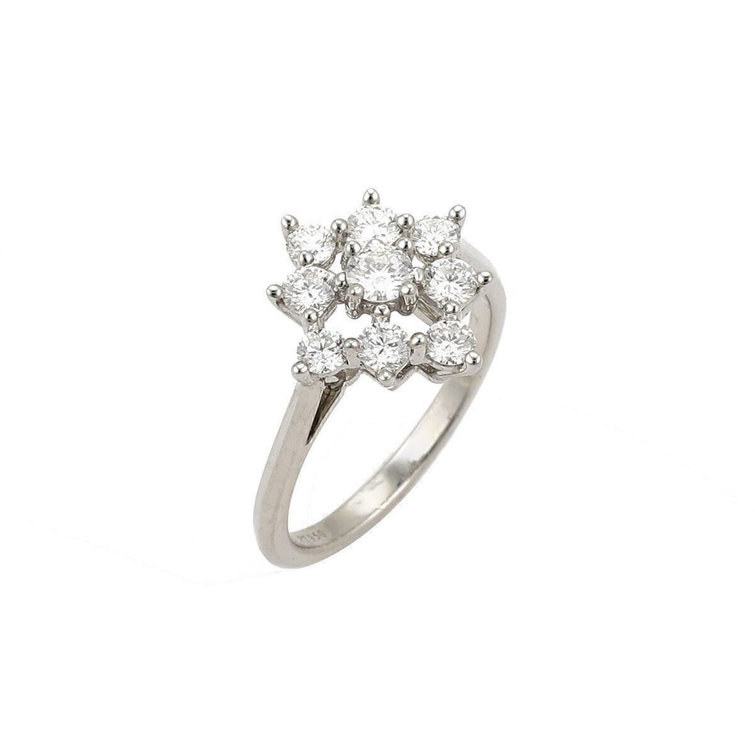 Tiffany & Co Floral Platinum Diamond Ring Size 4.5: Tiffany & Co Floral Platinum Diamond Ring Size 4.5 This Tiffany & Co. Diamond Platinum Floral Ring features an elegant floral-inspired motif crafted in platinum and adorned with sparkling diamonds tot
