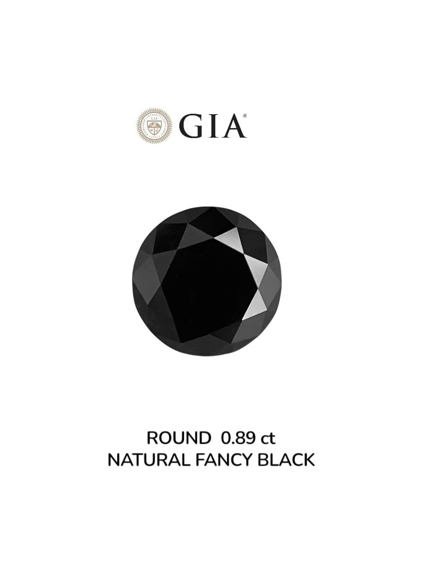 Loose Diamond - ROUND 0.89ct Fancy Black VVS2: Loose Diamond - ROUND 0.89ct Fancy Black VVS2 Source: Natural Shape: ROUND Carats: 0.89 Color: Fancy Black Certification: GIA Video: