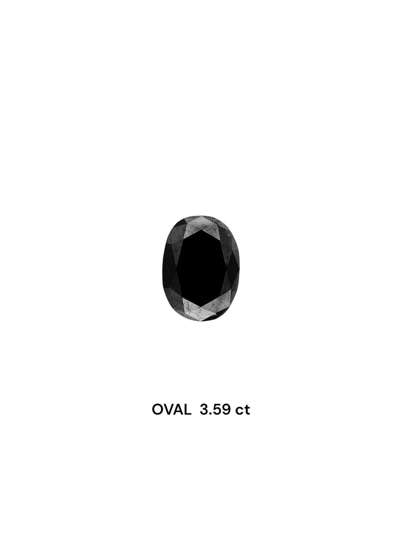 Loose Diamond - OVAL 3.59ct Black: Loose Diamond - OVAL 3.59ct Black Source: Natural Shape: OVAL Carats: 3.59 Color: Black Certification: IGI Video: