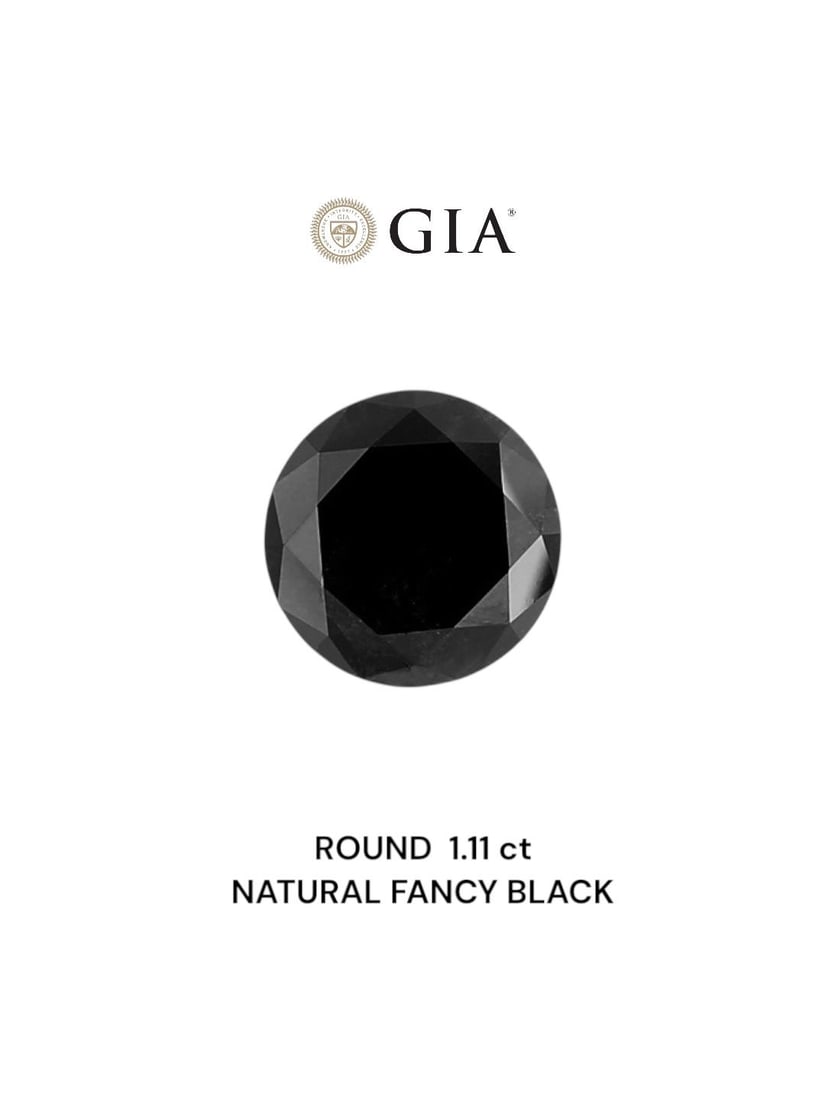 Loose Diamond - ROUND 1.11ct Fancy Black VVS2: Loose Diamond - ROUND 1.11ct Fancy Black VVS2 Source: Natural Shape: ROUND Carats: 1.11 Color: Fancy Black Certification: GIA Video: