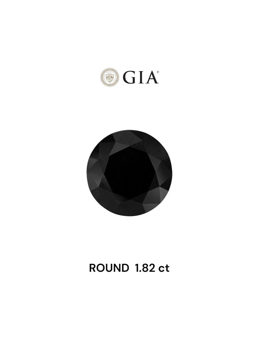 Loose Diamond - ROUND 1.82ct Fancy Black VVS2: Loose Diamond - ROUND 1.82ct Fancy Black VVS2 Source: Natural Shape: ROUND Carats: 1.82 Color: Fancy Black Certification: GIA Video: