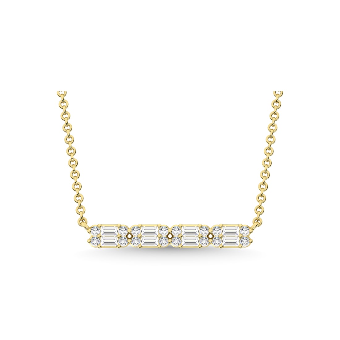 14K Yellow Gold Diamond 1/4 Ct.Tw. Fashion Necklace: 14K Yellow Gold Diamond 1/4 Ct.Tw. Fashion Necklace 14k Yellow Gold Stone Color: G-h Stone Clarity: I1 Unless otherwise specified, pendants that include a chain are paired with our standard 18-inch le