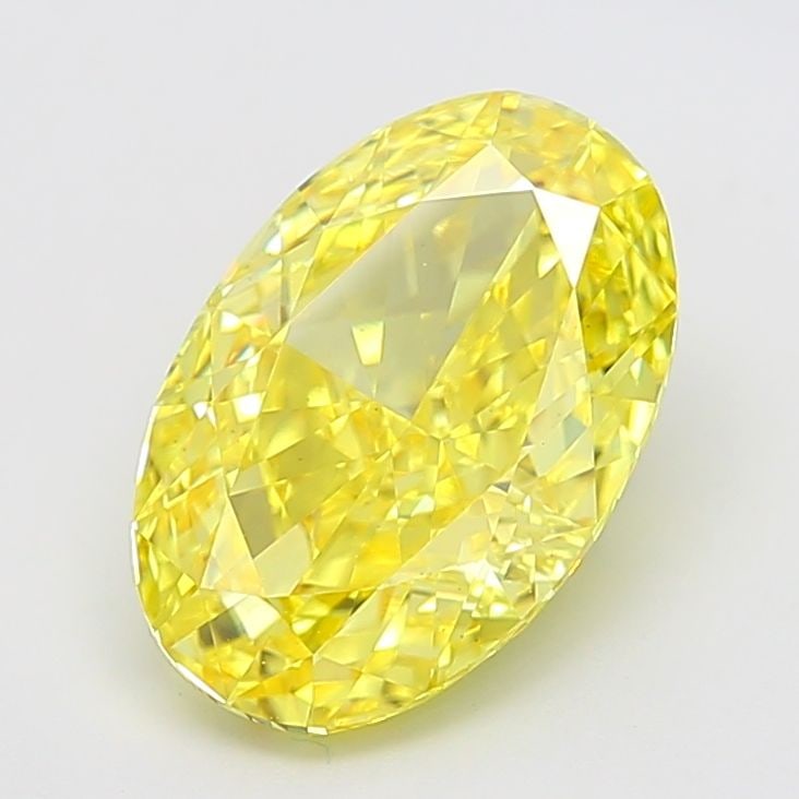 Loose Diamond - OVAL 5.12ct Fancy Vivid Yellow VS1: Loose Diamond - OVAL 5.12ct Fancy Vivid Yellow VS1 Source: This is a real non-mined Diamond that has been grown in a lab Shape: OVAL Carats: 5.12 Color: Fancy Vivid Yellow Certification: IGI Video: