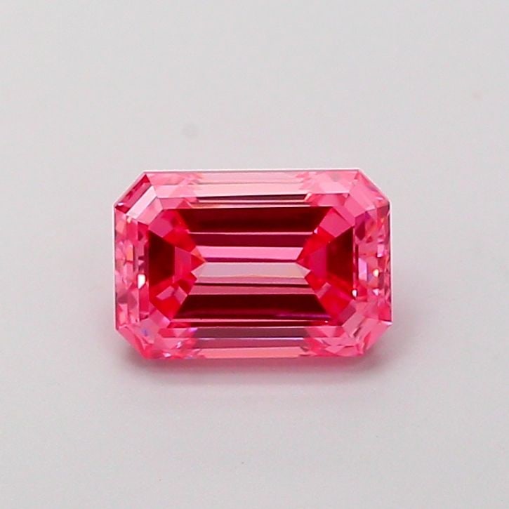 Loose Diamond - EMERALD 1.05ct Fancy Vivid Pink VS1: Loose Diamond - EMERALD 1.05ct Fancy Vivid Pink VS1 Source: This is a real non-mined Diamond that has been grown in a lab Shape: EMERALD Carats: 1.05 Color: Fancy Vivid Pink Certification: IGI Video: