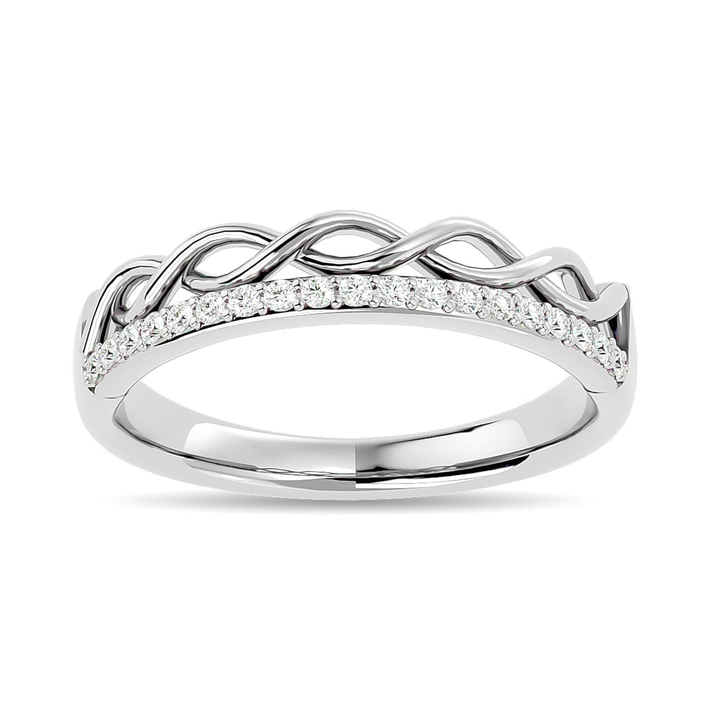 Diamond 1/8 Ct.tw Stackable Ring in 14K White Gold: Diamond 1/8 Ct.tw Stackable Ring in 14K White Gold 14k White Gold Stone Color: Gh Stone Clarity: Si2 Each ring is presented in standard size 6.5. Complimentary resizing is available between sizes 510 