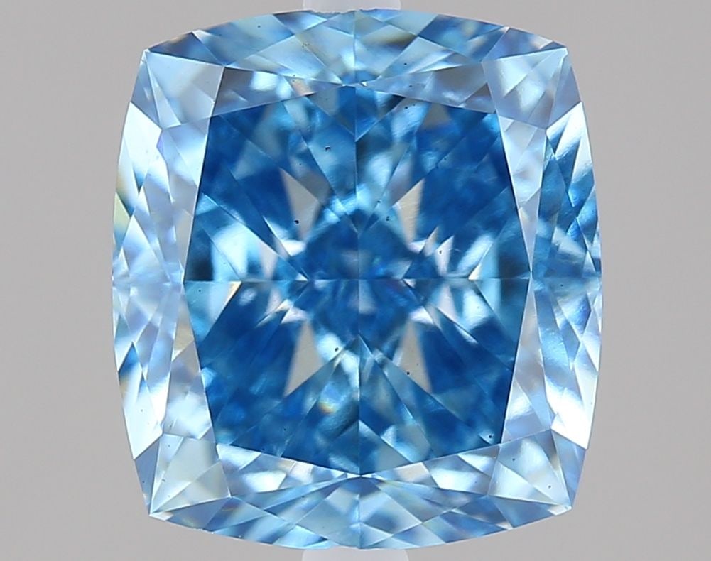 Loose Diamond - CUSHION MODIFIED 2.53ct Fancy Vivid Blue VS1: Loose Diamond - CUSHION MODIFIED 2.53ct Fancy Vivid Blue VS1 Source: This is a real non-mined Diamond that has been grown in a lab Shape: CUSHION MODIFIED Carats: 2.53 Color: Fancy Vivid Blue Certific