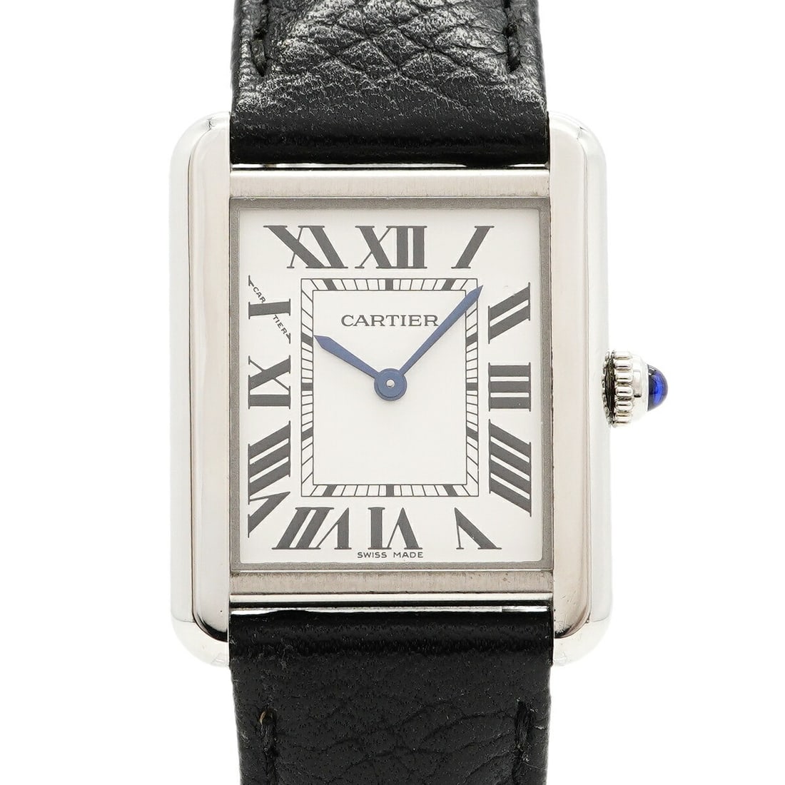Cartier Tank Solo Women Quartz Leather Wristwatch Silver Dial (1 of 7)