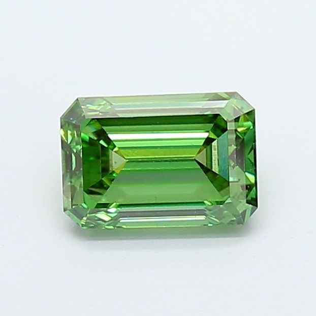 Loose Diamond - EMERALD 1.11ct Fancy Vivid Green VS1: Loose Diamond - EMERALD 1.11ct Fancy Vivid Green VS1 Source: This is a real non-mined Diamond that has been grown in a lab Shape: EMERALD Carats: 1.11 Color: Fancy Vivid Green Certification: IGI Video
