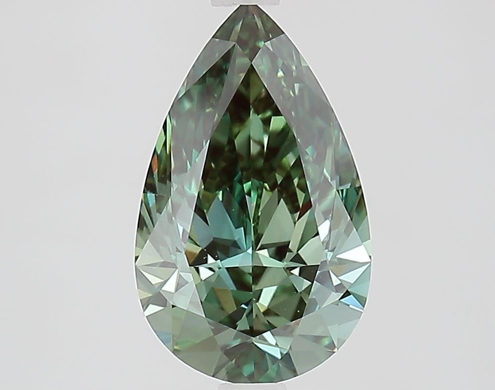 Loose Diamond - PEAR 2.1ct Fancy Vivid Green VVS2: Loose Diamond - PEAR 2.1ct Fancy Vivid Green VVS2 Source: This is a real non-mined Diamond that has been grown in a lab Shape: PEAR Carats: 2.1 Color: Fancy Vivid Green Certification: IGI Video: