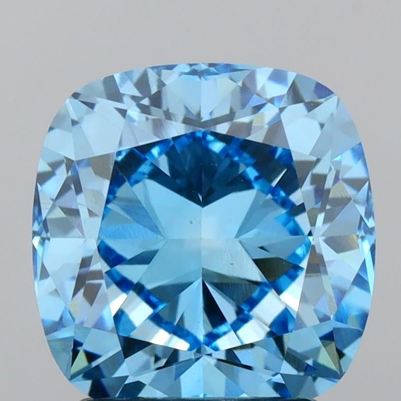 Loose Diamond - CUSHION MODIFIED 2.15ct Fancy Vivid Blue VVS2: Loose Diamond - CUSHION MODIFIED 2.15ct Fancy Vivid Blue VVS2 Source: This is a real non-mined Diamond that has been grown in a lab Shape: CUSHION MODIFIED Carats: 2.15 Color: Fancy Vivid Blue Certifi