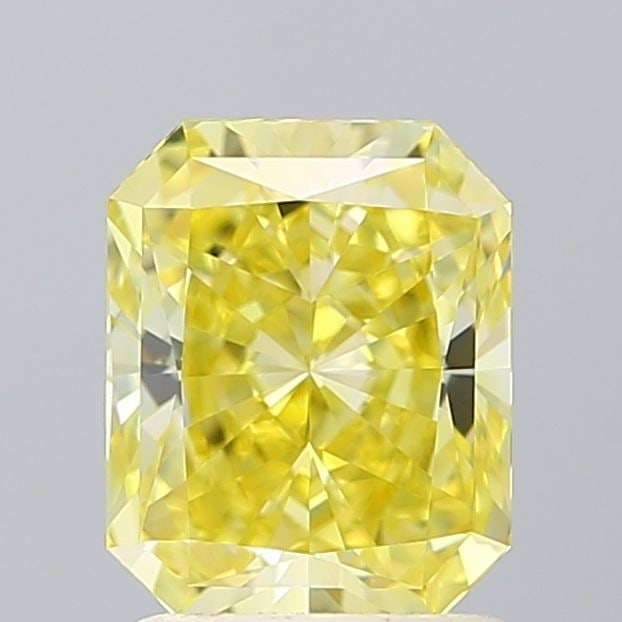 Loose Diamond - RADIANT 1.55ct Fancy Vivid Yellow VS1: Loose Diamond - RADIANT 1.55ct Fancy Vivid Yellow VS1 Source: This is a real non-mined Diamond that has been grown in a lab Shape: RADIANT Carats: 1.55 Color: Fancy Vivid Yellow Certification: IGI Vid