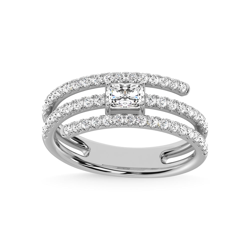 14K White Gold Diamond 3/4 Ct.Tw. Fashion Ring: 14K White Gold Diamond 3/4 Ct.Tw. Fashion Ring 14k White Gold Stone Color: G-h Stone Clarity: Si2-i1 Each ring is presented in standard size 6.5. Complimentary resizing is available between sizes 510 