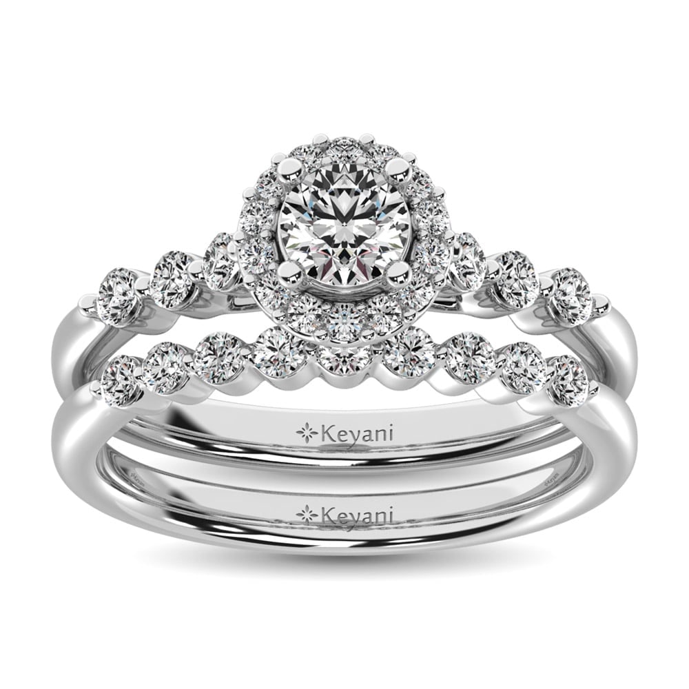 Diamond 1 Ct.Tw. Bridal Ring in 14K White Gold: Diamond 1 Ct.Tw. Bridal Ring in 14K White Gold 14k White Gold Stone Color: G-h Stone Clarity: Si2 Each ring is presented in standard size 6.5. Complimentary resizing is available between sizes 510 (in