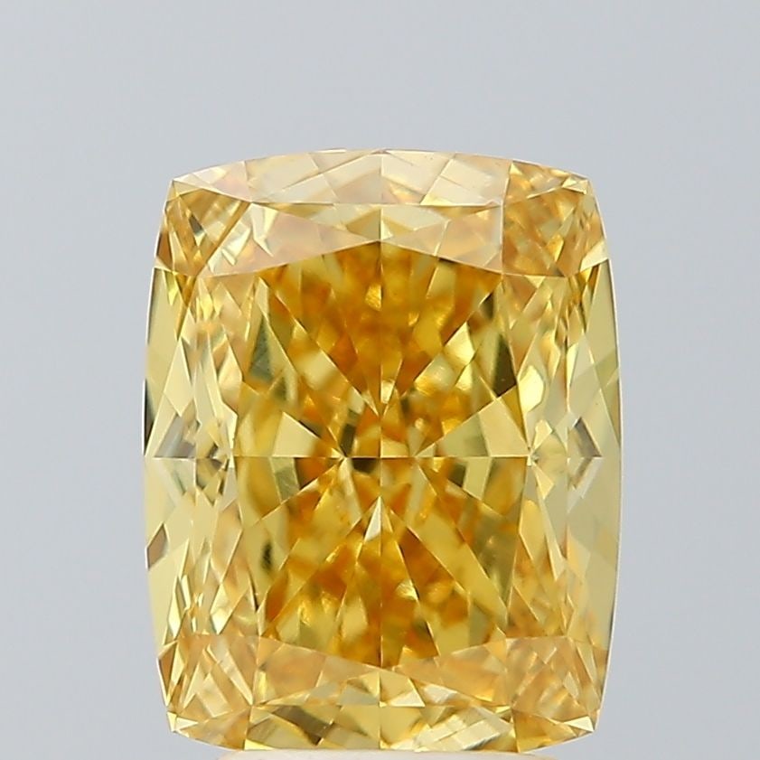 Loose Diamond - CUSHION MODIFIED 4.22ct Fancy Vivid Yellow VS1: Loose Diamond - CUSHION MODIFIED 4.22ct Fancy Vivid Yellow VS1 Source: This is a real non-mined Diamond that has been grown in a lab Shape: CUSHION MODIFIED Carats: 4.22 Color: Fancy Vivid Yellow Cert