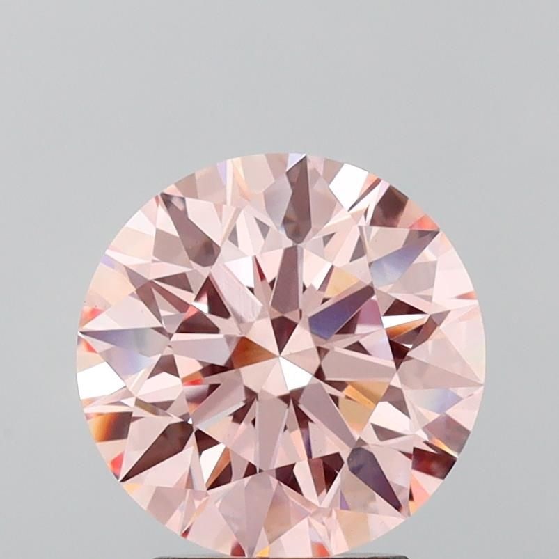 Ideal Loose Diamond - ROUND 3.11ct Fancy Vivid Orangey Pink VS1: Ideal Loose Diamond - ROUND 3.11ct Fancy Vivid Orangey Pink VS1 Source: This is a real non-mined Diamond that has been grown in a lab Shape: ROUND Carats: 3.11 Color: Fancy Vivid Orangey Pink Certific