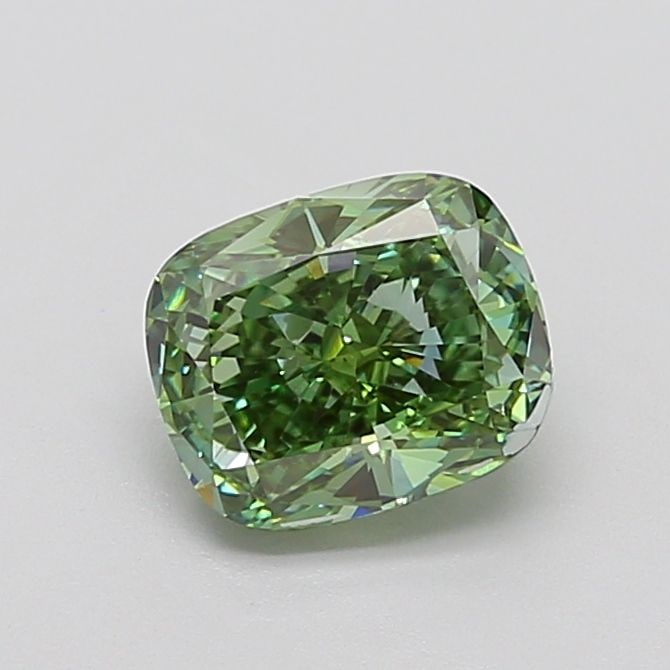 Loose Diamond - CUSHION MODIFIED 2.31ct Fancy Vivid Green VVS2: Loose Diamond - CUSHION MODIFIED 2.31ct Fancy Vivid Green VVS2 Source: This is a real non-mined Diamond that has been grown in a lab Shape: CUSHION MODIFIED Carats: 2.31 Color: Fancy Vivid Green Certi