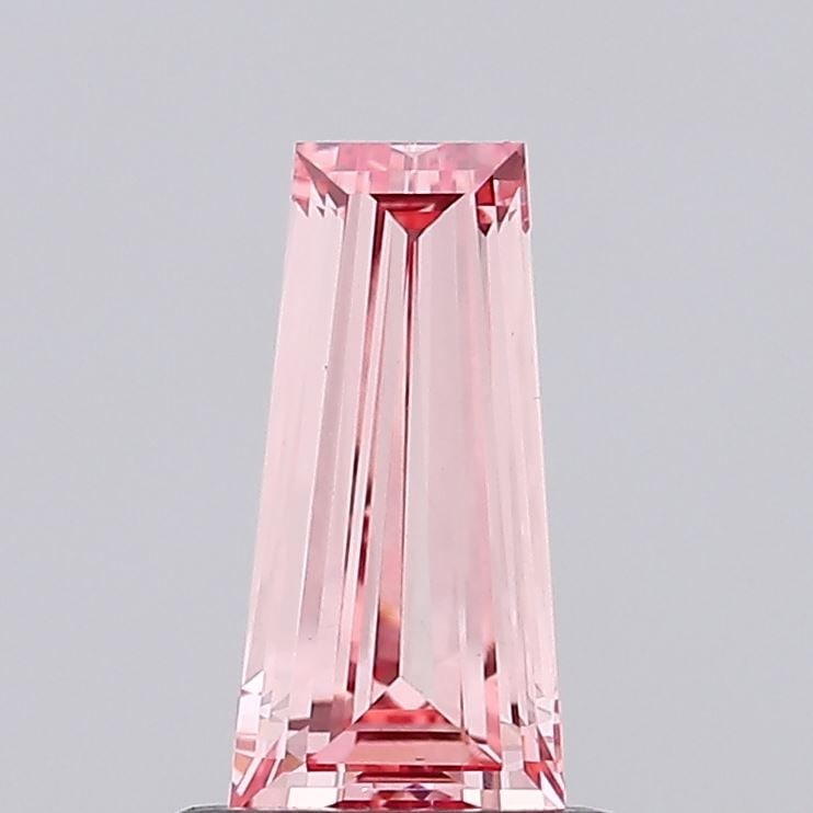 Loose Diamond - TAPERED BAGUETTE 0.76ct Fancy Intense Pink VVS2: Loose Diamond - TAPERED BAGUETTE 0.76ct Fancy Intense Pink VVS2 Source: This is a real non-mined Diamond that has been grown in a lab Shape: TAPERED BAGUETTE Carats: 0.76 Color: Fancy Intense Pink Cer