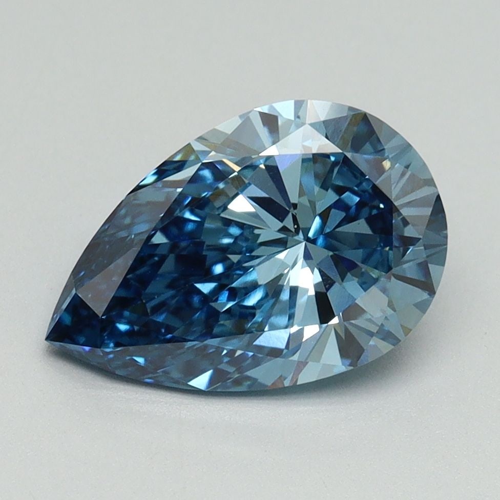 Loose Diamond - PEAR 2.1ct Fancy Vivid Blue VVS2: Loose Diamond - PEAR 2.1ct Fancy Vivid Blue VVS2 Source: This is a real non-mined Diamond that has been grown in a lab Shape: PEAR Carats: 2.1 Color: Fancy Vivid Blue Certification: IGI Video: