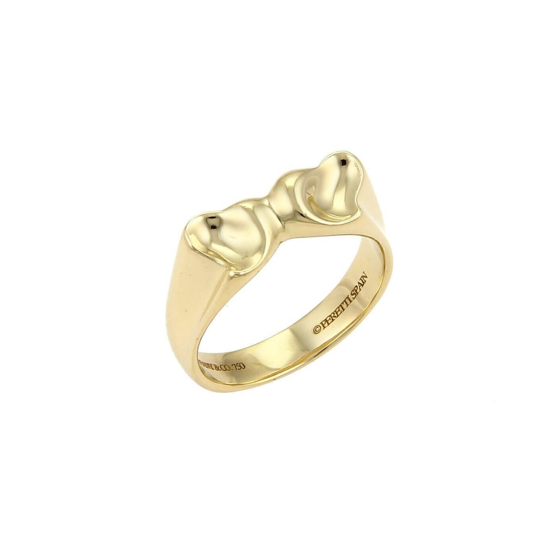 Elsa Peretti Tiffany 18k Yellow Gold Heart Ring Size 7: Elsa Peretti Tiffany 18k Yellow Gold Heart Ring Size 7 This authentic Tiffany & Co. Elsa Peretti Double Curved Full Heart ring is crafted in 18k yellow gold. Featuring Peretti's iconic double curved f