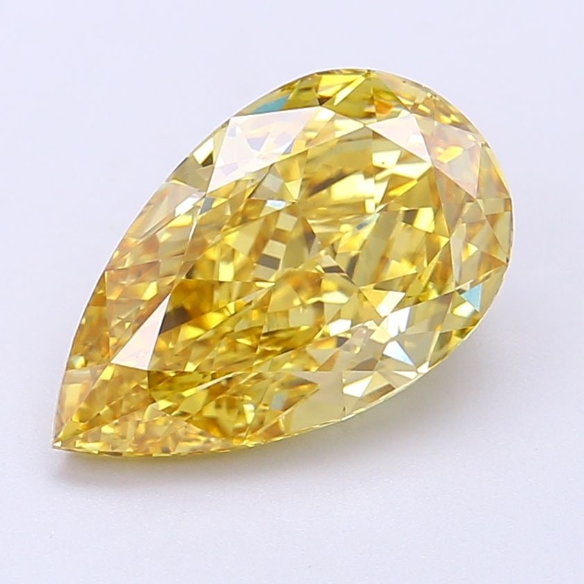 Loose Diamond - PEAR 3.73ct Fancy Vivid Yellow VS2: Loose Diamond - PEAR 3.73ct Fancy Vivid Yellow VS2 Source: This is a real non-mined Diamond that has been grown in a lab Shape: PEAR Carats: 3.73 Color: Fancy Vivid Yellow Certification: IGI Video: